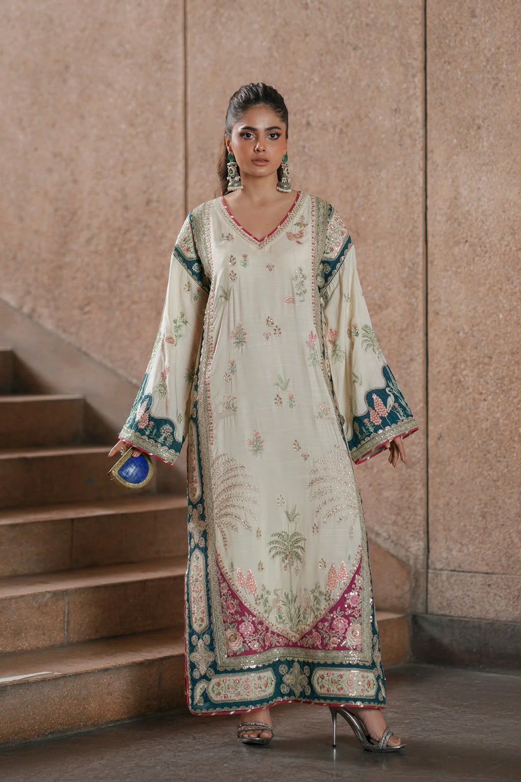 Dhanak embroidered luxury unstitched 3pc suit